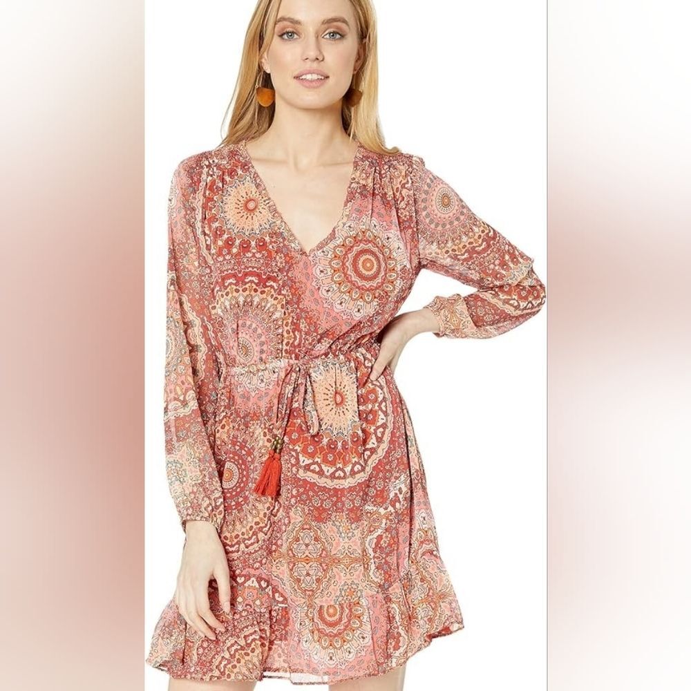 Amazon Paisley Print Women's Dress Or Blouse - Orange